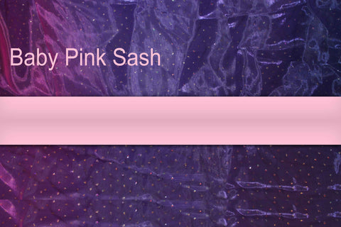 Baby Pink - Trimmed Custom Embroidered Sash (4-5 Weeks Production Time [Rush Options Available])