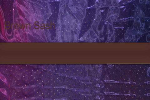 Brown - Trimmed Custom Embroidered Sash (4-5 Weeks Production Time [Rush Options Available])