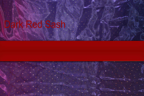 Dark Red - Trimmed Custom Embroidered Sash (4-5 Weeks Production Time [Rush Options Available])