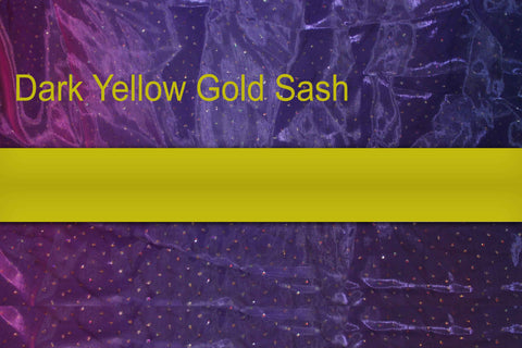 Dark Yellow Gold - Trimmed Custom Embroidered Sash (4-5 Weeks Production Time [Rush Options Available])