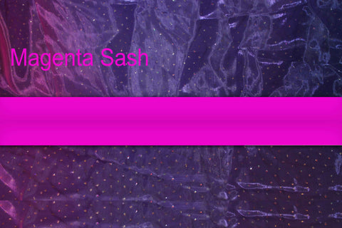 Magenta - Trimmed Custom Embroidered Sash (4-5 Weeks Production Time [Rush Options Available])