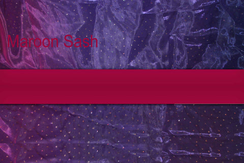 Maroon - Trimmed Custom Embroidered Sash (4-5 Weeks Production Time [Rush Options Available])