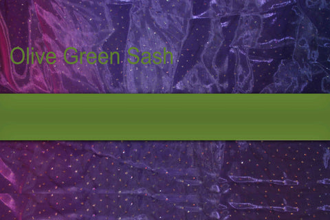 Olive Green - Trimmed Custom Embroidered Sash (4-5 Weeks Production Time [Rush Options Available])