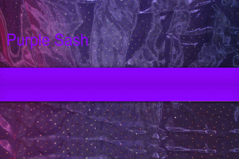 Purple - Trimmed Custom Embroidered Sash (4-5 Weeks Production Time [Rush Options Available])