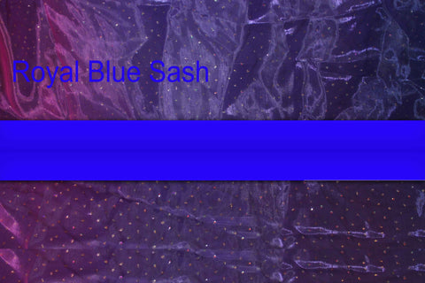 Royal Blue - Trimmed Custom Embroidered Sash (4-5 Weeks Production Time [Rush Options Available])