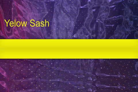 Yellow - Trimmed Custom Embroidered Sash (4-5 Weeks Production Time [Rush Options Available])